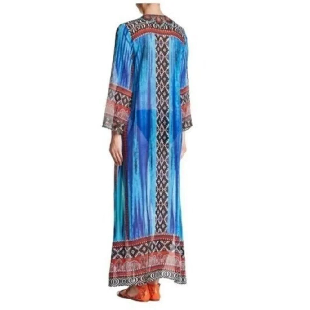 Venus Rhinestone Embellished Beach Maxi Coverup Duster